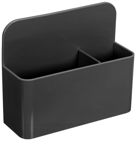 sourcing map Plastics Magnetic Pen Holder for Refrigerator, 4.72 x 1.57 x 3.94 Dry Erase Marker Holder for Whiteboard Magnet Locker Organizer Accessories, Pencil Cup, Pen Caddy, Black