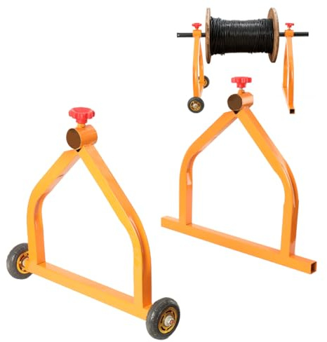 Wire Spool Rack Heavy Duty Cable Caddy Wire Dispenser with Wheel, Portable Cord Reel Holder Cable Reel Dispenser, Accommodate Wire Reels Max 28 Diameter, Max Load 220 Pounds