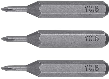 TA-VIGOR Lot de 3 embouts de tournevis Y0.6 Tri Wing magnétiques à 3 points en forme de Y en acier S2 avec tige hexagonale de 28 mm pour tournevis électriques