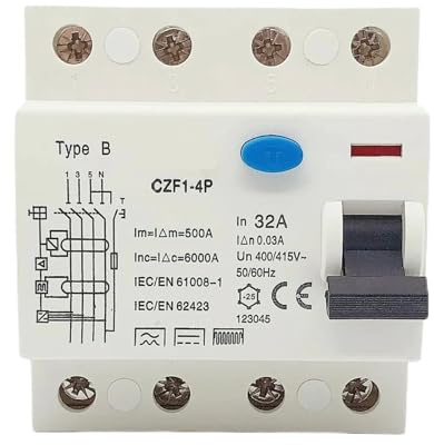Disjoncteur différentiel de type A, type AS, AC ELCB 4 pôles 40 A, 63 A, 30 mA, 100 mA, 300 mA, RCD ELCB TypeB, type AC(AC Class EM Type,4P100A30MA)