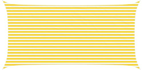 vidaXL Sonnensegel Gelb und Weiß 6 x 3 m 100% Polyester Oxford, Moderner Balkonschatten, rechteckiges Garten-Markise, UV-beständig, Poolabdeckung, wetterfester Schutz