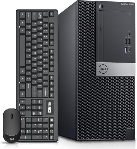 Dell Optiplex 7060 Mini Tower Desktop, Intel Core i7-8700, 16 GB di RAM, SSD 256 GB, Wi-FI, Bluetooth, tastiera QWERTY americana, Windows 11 Pro (ricondizionato)
