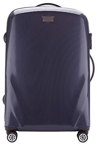 WITTCHEN PC Ultra Light Hartgepäck Reisekoffer Trolley Koffer Mittlerer Koffer aus Polycarbonat Vier Lenkrollen TSA Kombinationsschloss Aluminium Teleskopgriff Größe M Dunkelblau
