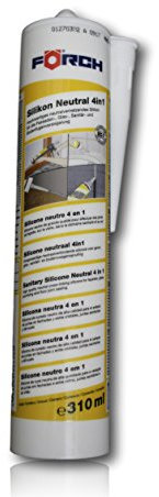 Förch silicone neutre 4 en 1 Gris | 310 ml Cartouche fenêtre Vitrage, Silicone Joints de Salle de Bains, douche, sanitaires, extérieur, hitzbeständig, Haute Température, les joints d'étanchéité Colle