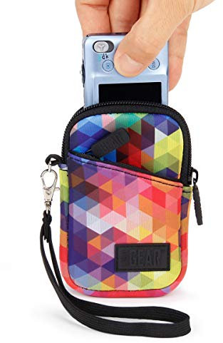 USA Gear Étui Appareil Photo Compact, Housse Rembourrée en Néoprène Durable, Protection Robuste et – Compatible avec Canon, Sony, Nikon, Pentax, GoPro et Plus - Géométrie