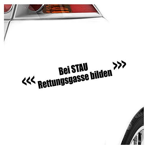 Kiwistar - Autoaufkleber - Bei Stau Rettungsgasse bilden Heckscheibe - Aufkleber Auto Kfz Fahrrad, LKW, Truck Mofa