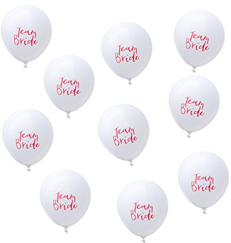 Oblique Unique® 10x Luftballons Team Bride für JGA Junggesellinnenabschied Hen Party Hochzeit Bride to Be - Weiß Pink - wählbar (Weiß)