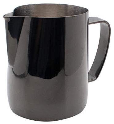 Dianoo Stainless Steel Milk Frothing Pitcher Plated with Titanium Creamer Latte Art Cup Coffee Latte Cappuccino Black 350ml