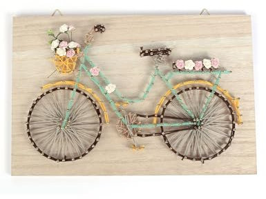 Set cornice in legno String Art 30 x 20 cm - Bicicletta