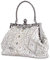 zebrum Damen Abend-Clutch, Designer-Abend-Handtasche, Party-Clutch-Geldbörse, silber, Small