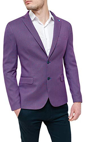 FB CLASS Giacca Uomo Sartoriale Viola Elegante Estiva 100% Made in Italy Cerimonia (XL, Viola)
