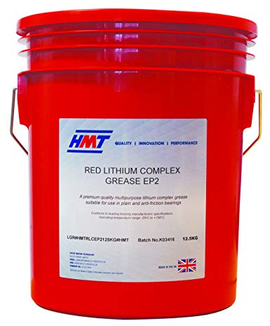 HMT Red Lithium Complex Grease EP2 – 12.5kg Plastic Keg | Premium NLGI 2 High Temperature EP Grease for Bearings & Machinery | Anti-Wear, Corrosion Resistant, Water Resistant Multipurpose Industrial