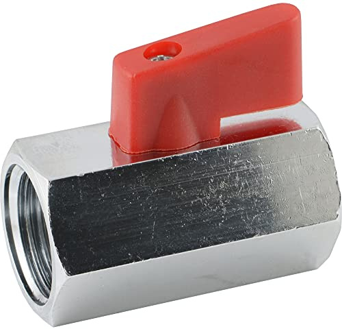 Fittingteile - Mini-Kugelhahn mit Knebelgriff einseitig für Druckluft Wasser Vakuum Ventile (Innengewinde, G 1/8)