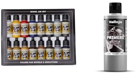 Acrylicos Vallejo 771178 Modellbausatz, verschieden & Vallejo Surface Primer Grey 200ml