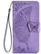 TANYO Hülle für Samsung Galaxy A21s, Schutzhülle PU/TPU Flip Leder Brieftasche Handytasche mit Kartenfächer, Klapp Handyhülle 3D Schmetterling Helles Lila
