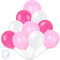 Yiran Palloncini rosa e bianchi, confezione da 30 palloncini in lattice da 30,5 cm, con 1 nastro, per feste di compleanno, matrimoni, anniversari e celebrazioni, decorazioni per feste
