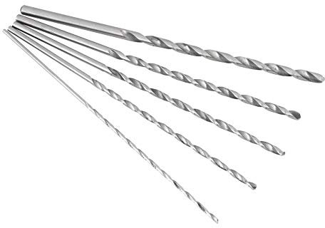 5 Stück Spiralbohrer Set, Extra langer HSS gerader Schaft Twist Bohrer Werkzeug 150mm-160mm, für Aluminium, Holz, Kunststoffe(2-5mm)