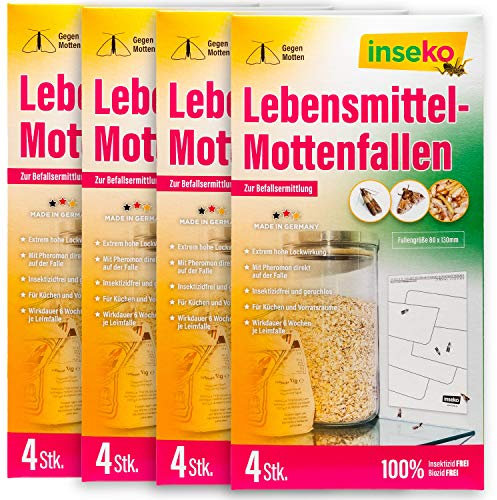 inseko 16 x Lebensmittelmotten Falle I insektizidfrei und geruchlos I Made in Germany (16)