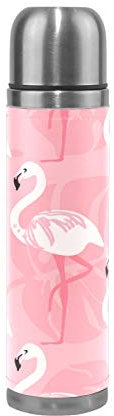 RELEESSS Vakuum-Thermosflasche Flamingo Tier Edelstahl Reisebecher Isolierbecher Wasserflasche f¨¹r hei?e und kalte Getr?nke 500 ml