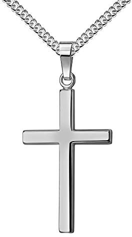 Silber Kreuz-Anhänger hochglanz 925 Sterlingsilber Kettenanhänger Mit Kette 70 cm