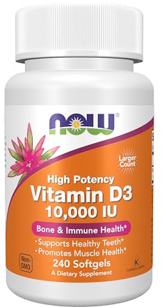 NOW Foods Supplements, Vitamin D-3 10,000 IU Softgels, Vitamin D, Joint Support, 240 Softgels