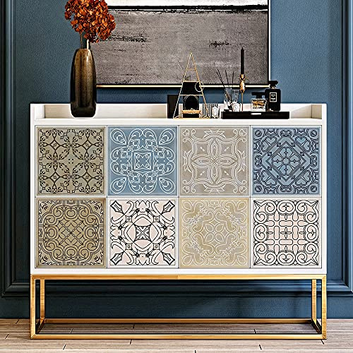 Küchenrückwand Fliesenaufkleber, Hiser 10 Stück Mosaik Wasserdicht Ölfest Selbstklebende Fliesensticker für Küche Badezimmer Wohnzimmer Renovieren Deko (Marokko,20x20cm)