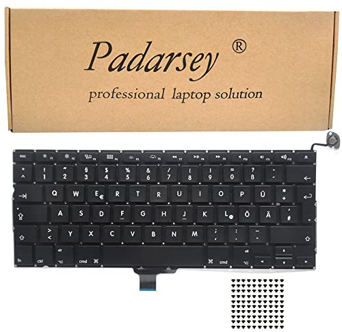 Pardarsey Laptop-Tastatur/Notebook Keyboard Ersatz Austausch Deutsch QWERTZ für MacBook Pro Unibody 33,8cm 13,3 A1278 A1279 A1280 2008 2009 2010 2011 2012 (Deutsches Tastaturlayout)
