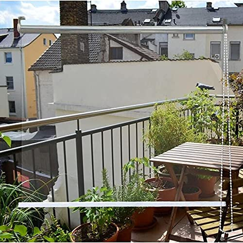XIAOLIN Tenda A Rullo Trasparente Esterno, Pannelli Sospesi PVC 0,5 Mm Gazebo Pergolato Giardino Patio, Tenda Antipioggia (Color : Clear, Size : W125xL270cm)