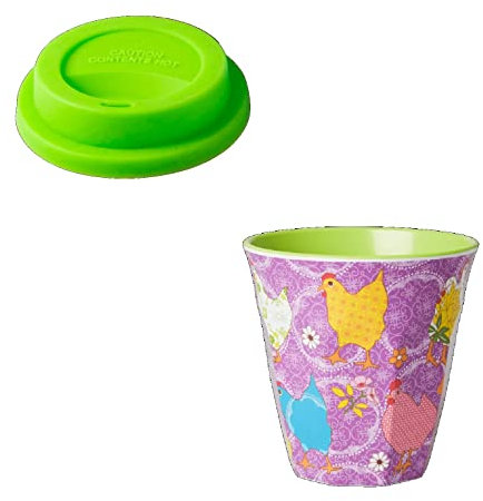 udc Rice - Bicchiere in melamina e coperchio in silicone.