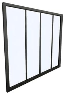 Vente-unique-Atelier-Glaswand - 120 x 130 cm - thermolackiertes Aluminium - Schwarz - Bayview