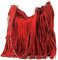 modamoda de T125 Damen Leder Wildleder Schultertasche Umhängetasche handmade in Italy, Farbe:Rot2021