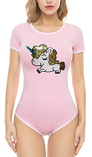 CutiePlusU Body in Cotone con Bottoni sul Cavallo Pagliaccetto per Adulti Tutina Basics Rosa M