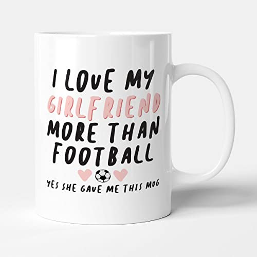 Victorian Printing Co - I Love My Girlfriend More Than Football - Gift Mug, Ceramic, 11fl.oz.