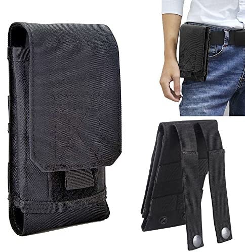 Universal Tactical Cell Phone Holster Belt Holder EDC Security Pack Carry Accessory Kit Waist Bag Case Compatible With iPhone 12, 11, 13, Pro, XR, X, 6, 7, 8 Plus
