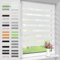 Deswell Store Enrouleur Jour Nuit sans Perçage, Tamisant pour Fenêtre ou Porte, Installation Facile avec Clips, 40 x 120 cm (Largeur du Tissu 36 cm), Blanc