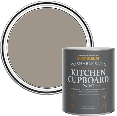 Rust-Oleum Brown Scrubbable Kitchen Cupboard Paint in Satin Finish - Whipped Truffle 750ml