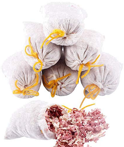 ENERGETIC Pack of 10 Cedar Sachets, Cedar Chips for Cupboards and Drawers, Cedar Blocks for Clothes Storage, Cedar Wood Closet