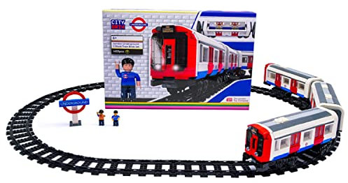 Officially Licensed London Underground S Stock Train Brick Set - CityBrix Buildable Model Toy for Kids and Collectors - Transport for London