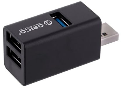 Orico Mini Hub USB 3.1 Gen1 | Pequeño hub sin Cable | 2* Puertos USB 2.0, 1* USB 3.1 5 Gbit | hub para portátil, TV, Teclado, ratón de Ordenador, Adaptador Bluetooth | Negro