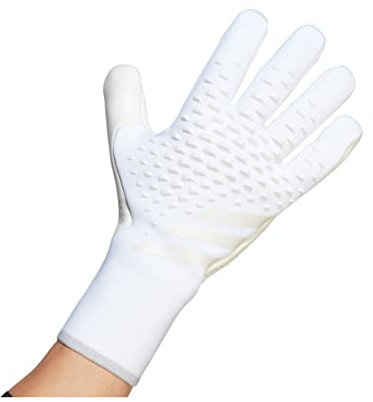 adidas Unisex Goalkeeper Gloves (W/O Fingersave) Predator Pro Goalkeeper Gloves, White/White/White, IJ1870, 11