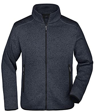 James & Nicholson Herren Fleece Strickjacke - Modische Strickfleecejacke in schmaler Form