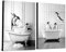 WADBTP Badezimmer Bilder,Schwarz Weiß Bilde,Lustige Tier in der Badewanne Leinwand Bilder für Wohnzimmer Badezimmer Schlafzimmer Dekor-Rahmenlos (2pcs-DW2,2pcs-30x40cm)