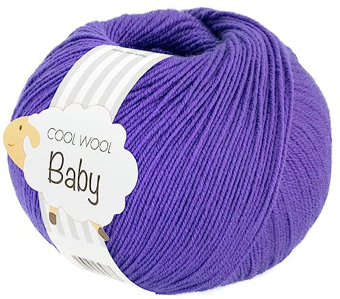 LANA GROSSA Cool Wool Baby | 100% Schurwolle Merino, filzfrei | Handstrickgarn aus 100% Schurwolle (Merino) | 50g Wolle zum Stricken & Häkeln | 220m Garn FB 317