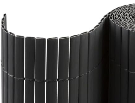 casmartis PVC Sichtschutzmatte - grau - 140 x 300 cm - Zaunsichtschutz, Sichtschutzzaun, Balkonverkleidung, Zaunblende