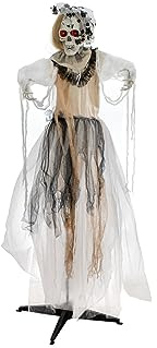 EUROPALMS Halloween Figur Braut, animiert, 170cm | Animierte Figur mit Licht- und Soundeffekt (Batterie- & USB-Betrieb)