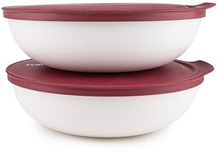 Tupperware Allegra Schüssel 2x 740 ml dunkelrot (inkl. Ausstecher)