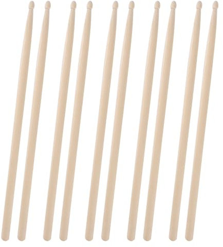 Baquetas Bateria,5 pares Baquetas Tambor 5A Baquetas para Tambor Baquetas de Batería,para Adultos, Niños y Principiantes