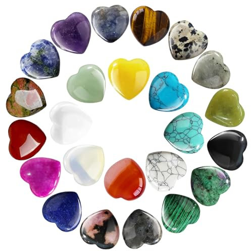 Hzyclzh 24 Stück Edelsteine heilsteine Crystals Kristalle Steine Glücksstein für Meditation Heimwerken Kunsthandwerk Dekoration Geschenke