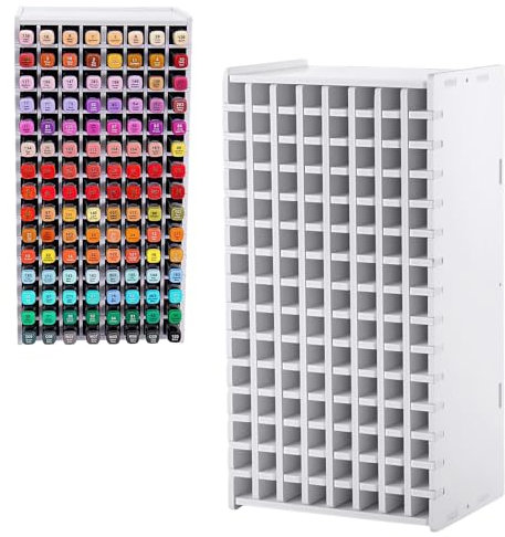 Lnrueg Marker-Aufbewahrungsregal, gestapelter Marker-Halter, multifunktionaler Stifthalter, Stifthalter, Aufbewahrungsregal mit 120 Steckplätzen für Marker, Stifte und Kunstpinsel