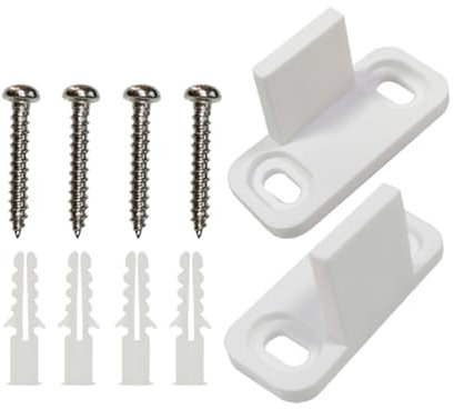 Gatuida 2 Pièces Porte Coulissante Rails De Sol De Grange En Acier Au Carbone Blanc Guide Plancher Rail Portes Coulissante Butée de Porte